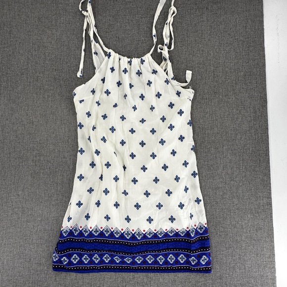 Lulu's‎ Mini Dress Relaxed Fit Blue & Ivory Sleeveless Small Lined Lightweight - Picture 3 of 15